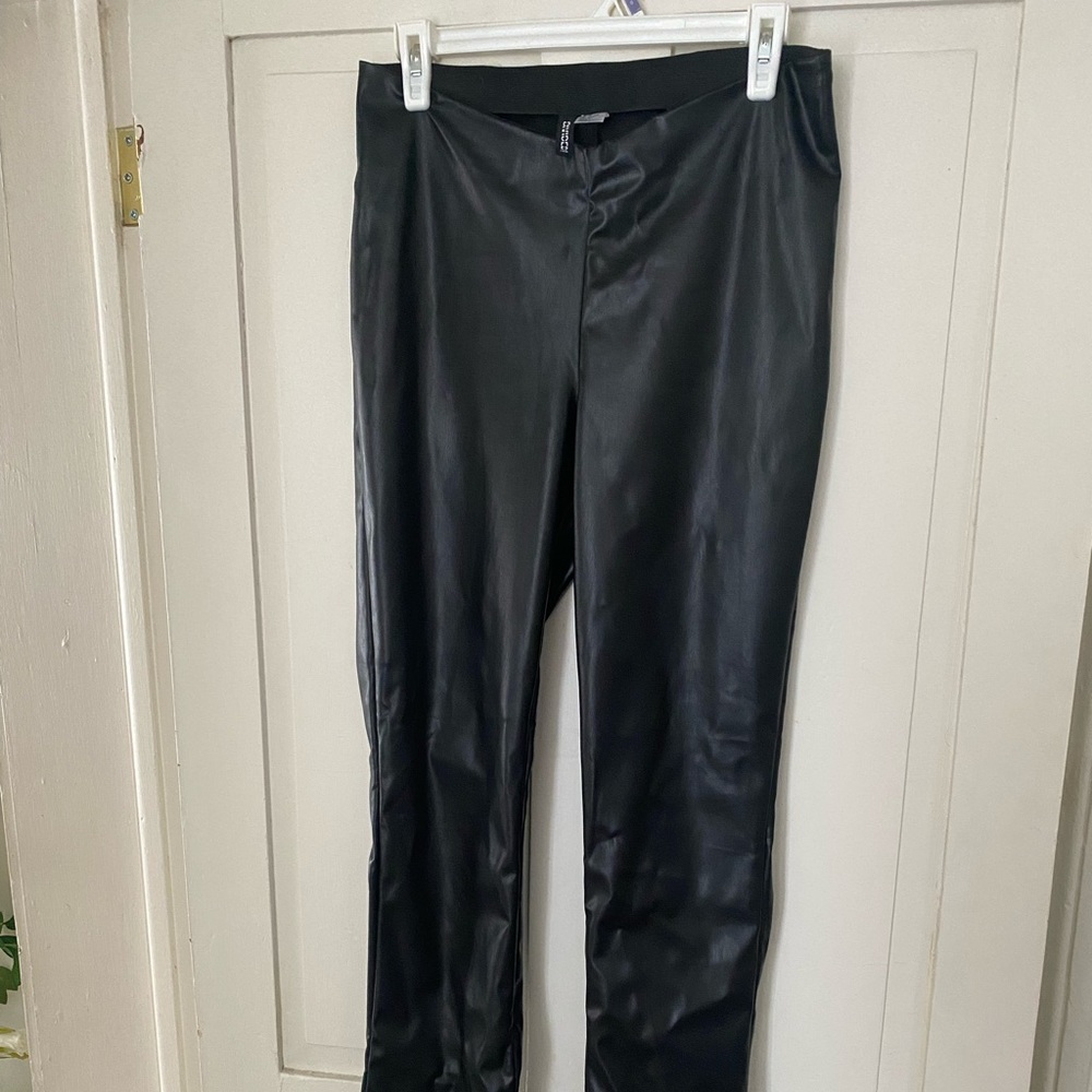 H&M V-Waist Leather Pants